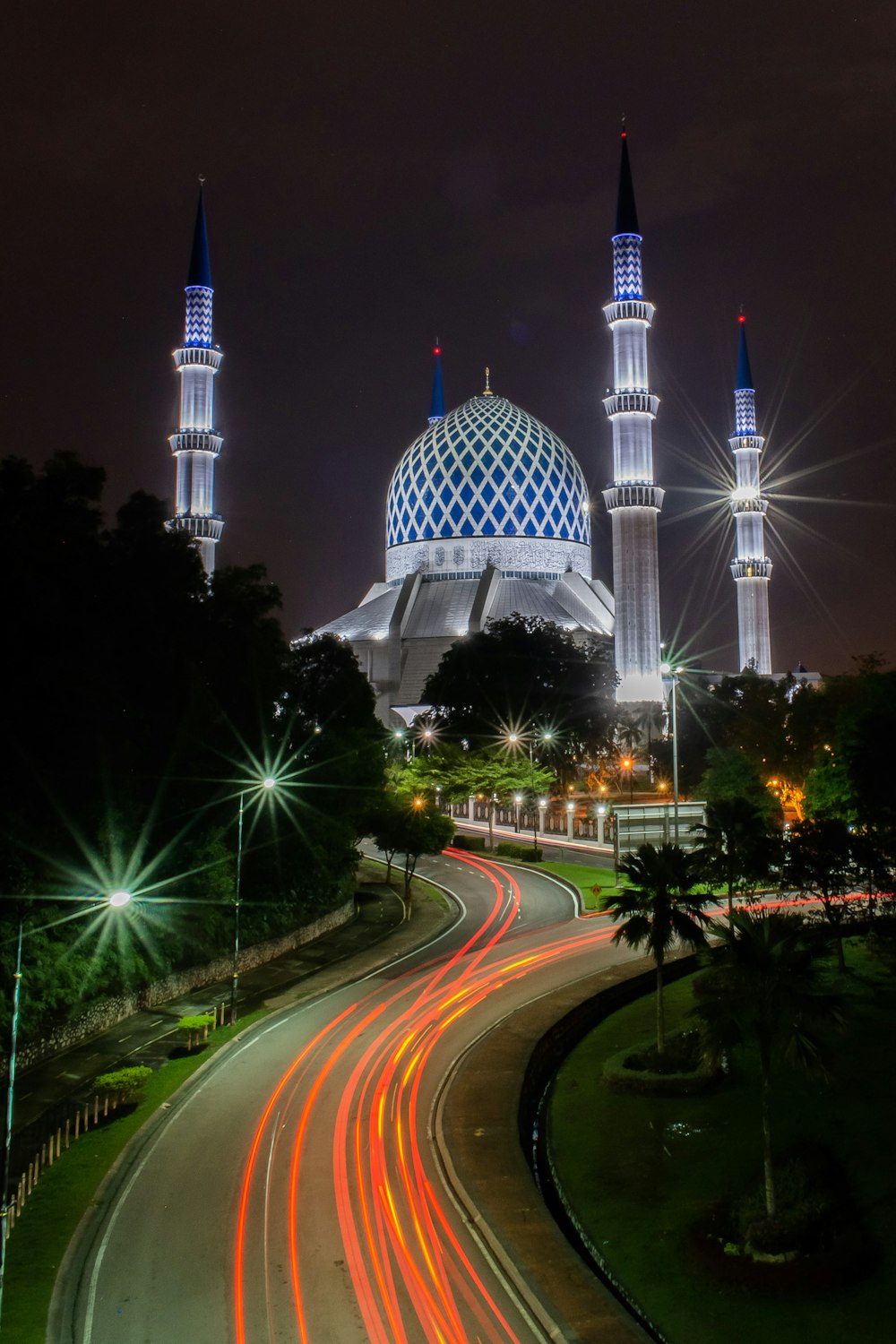 time lapse photography of dome building during nighttime