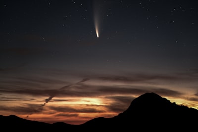 silhouette of mountain during sunset comet google meet background