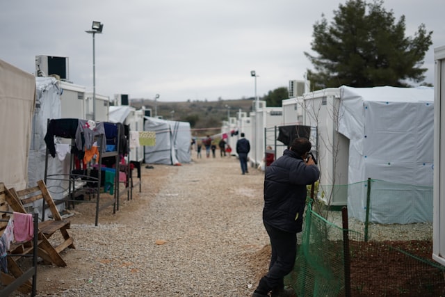 Temporäre Flüchtlingsunterkunft