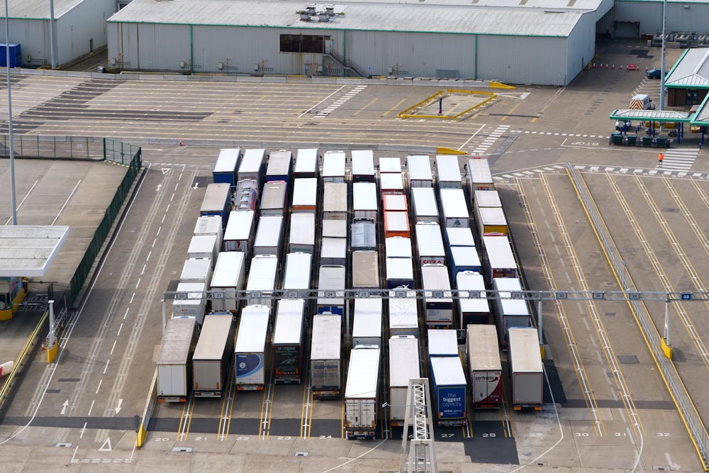 aerial view of parking lot