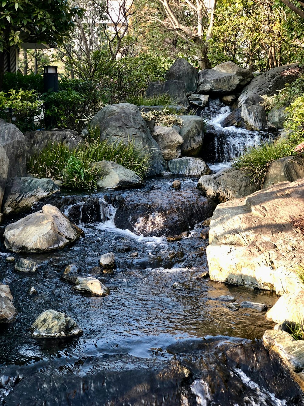 brown rocks on river during daytime