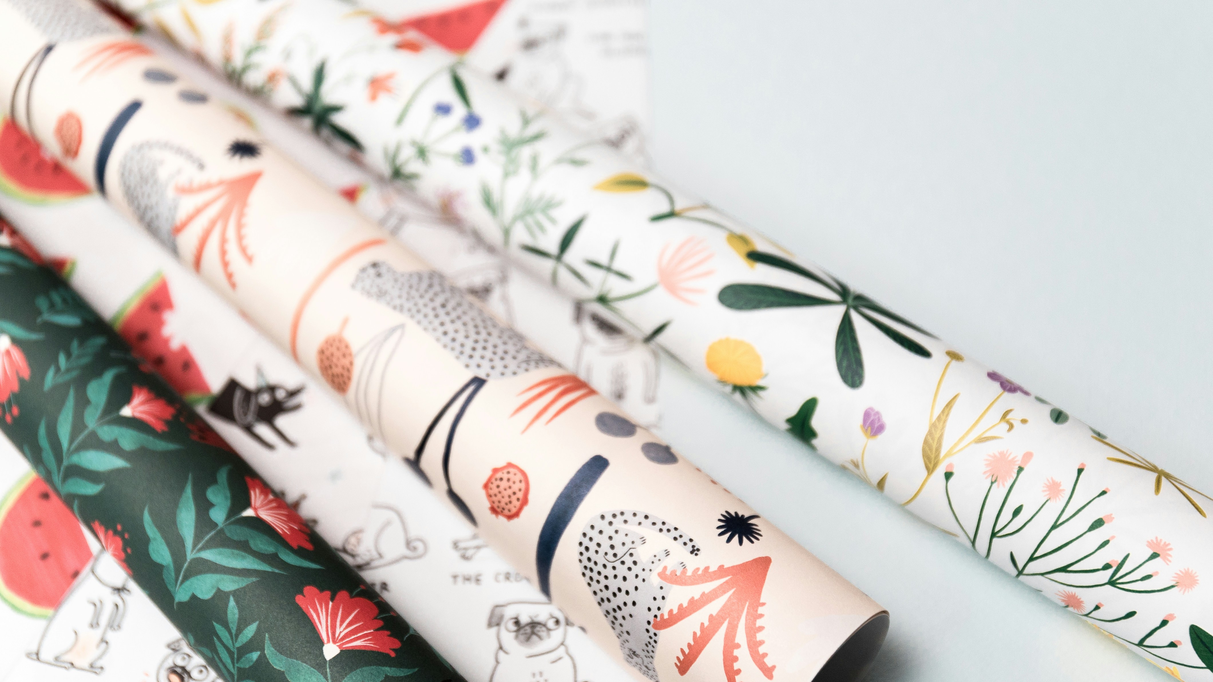 white red and green floral textile