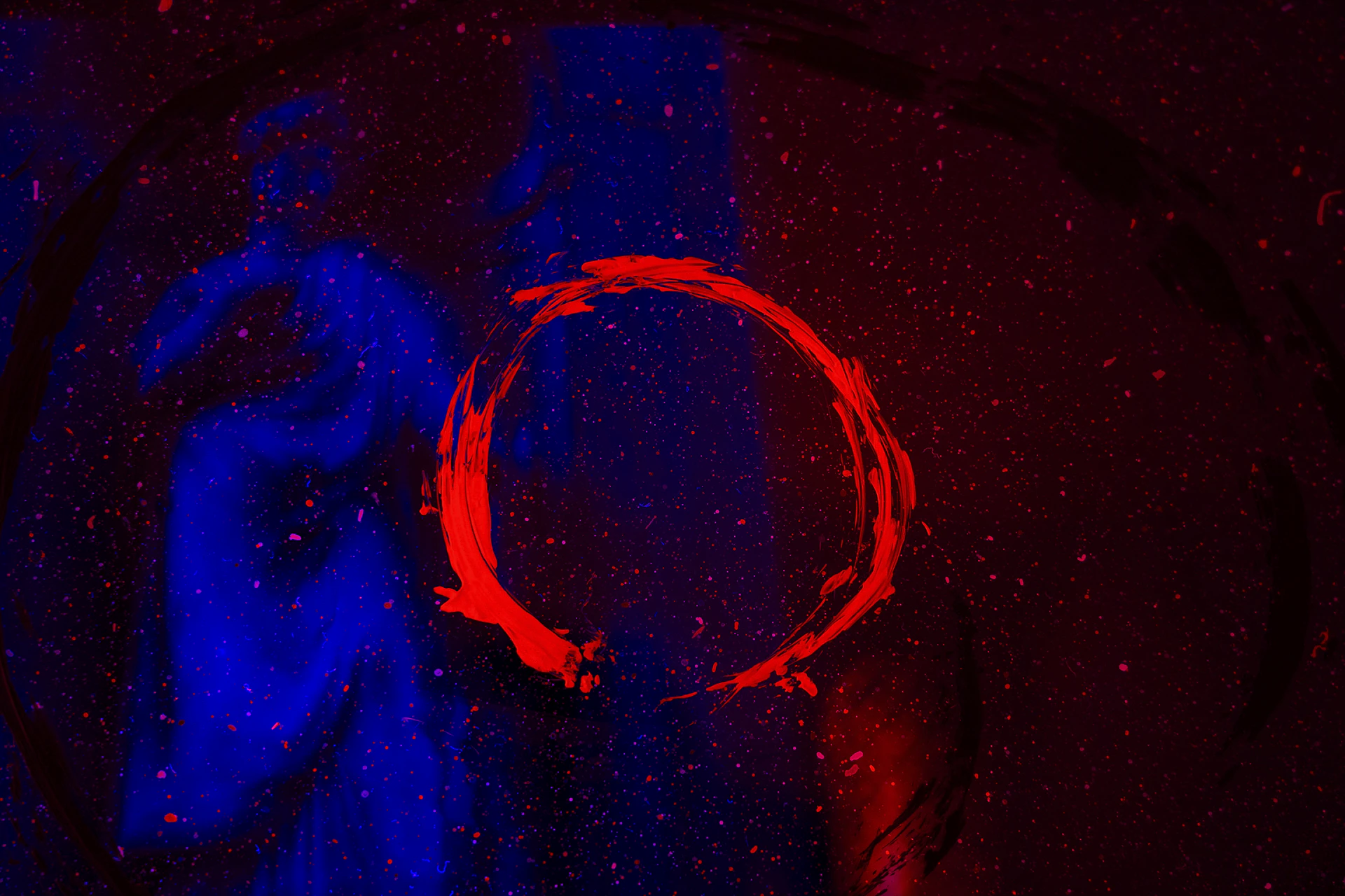 blue and red light illustration