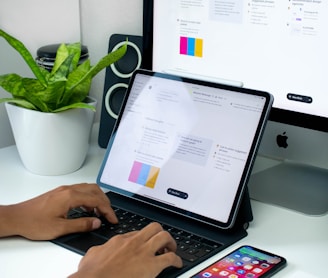 person using black and silver laptop computer