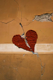 red heart shaped hanging decor