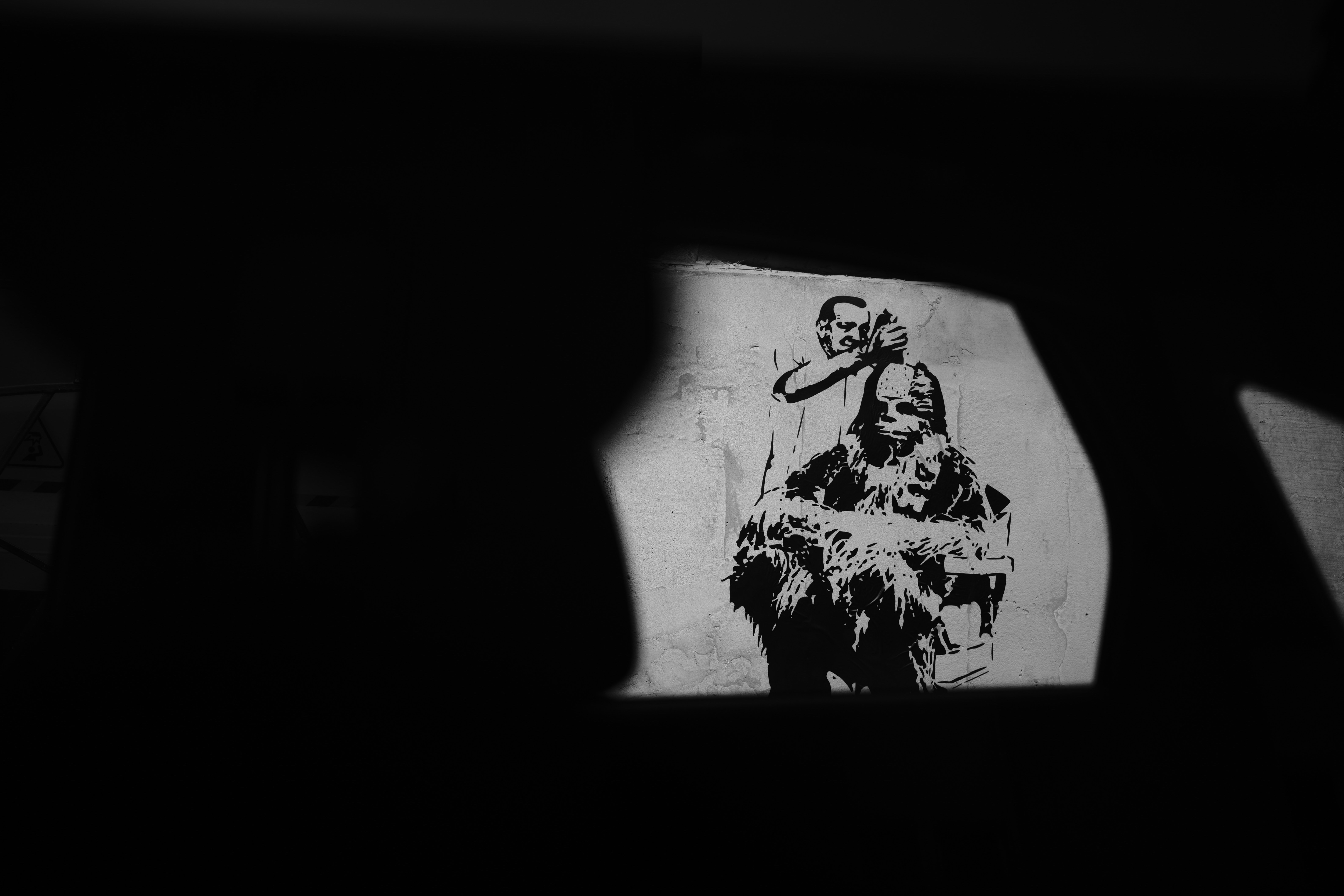 Black and white abstract painting