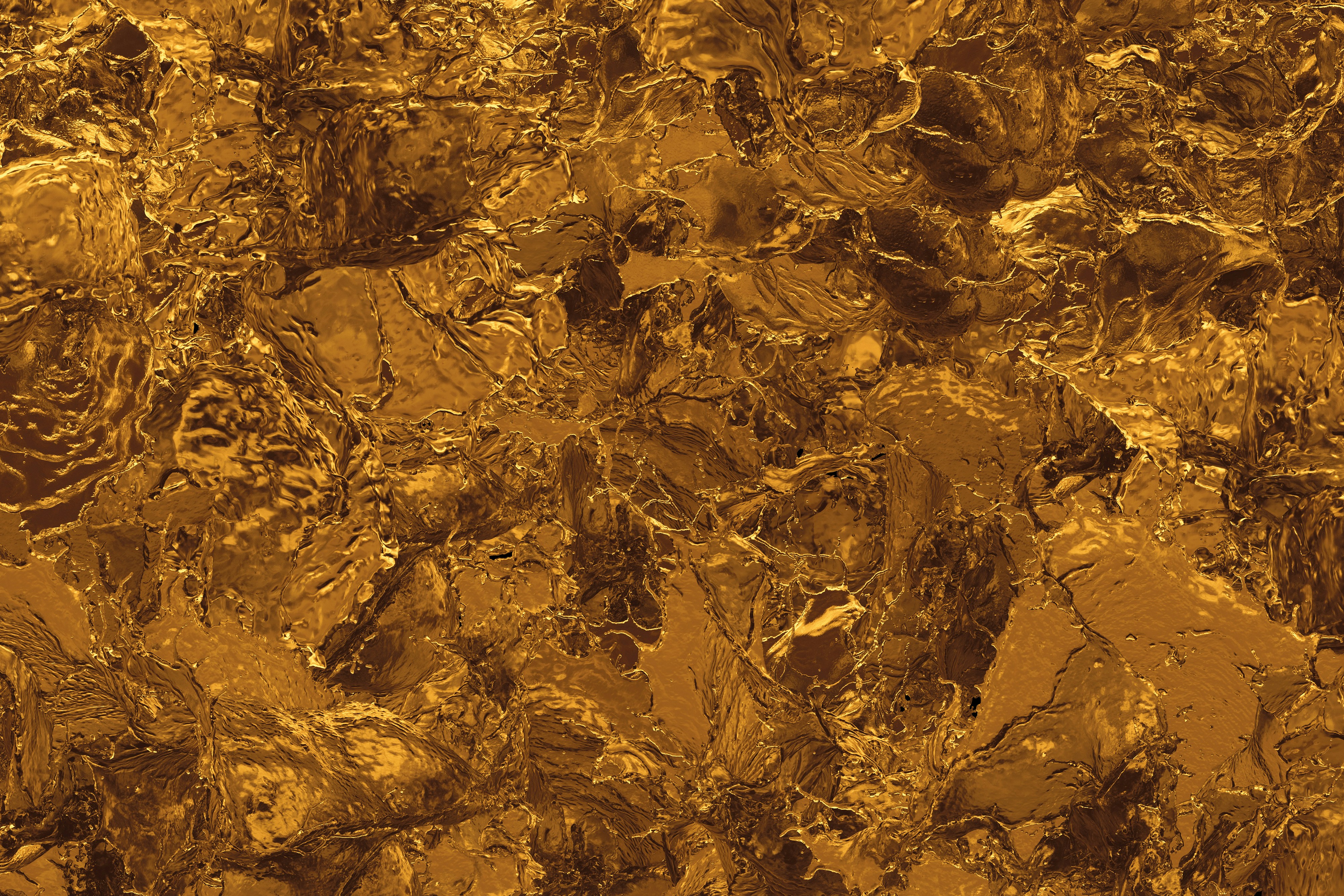 Golden liquid abstract background or texture