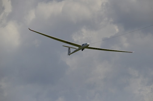 A glider soaring into the sky moments after release using a weak link from our collection.