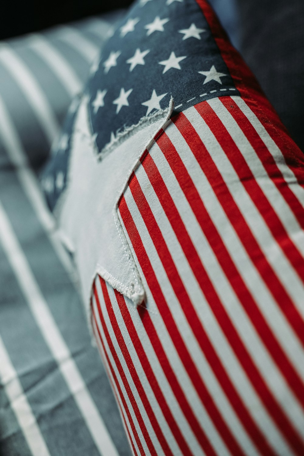 red and white striped textile