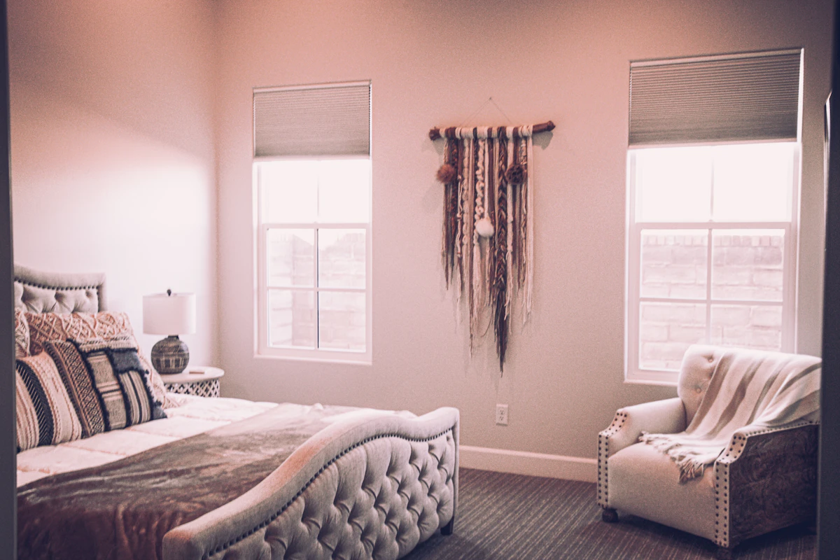 Private double room with soft window light