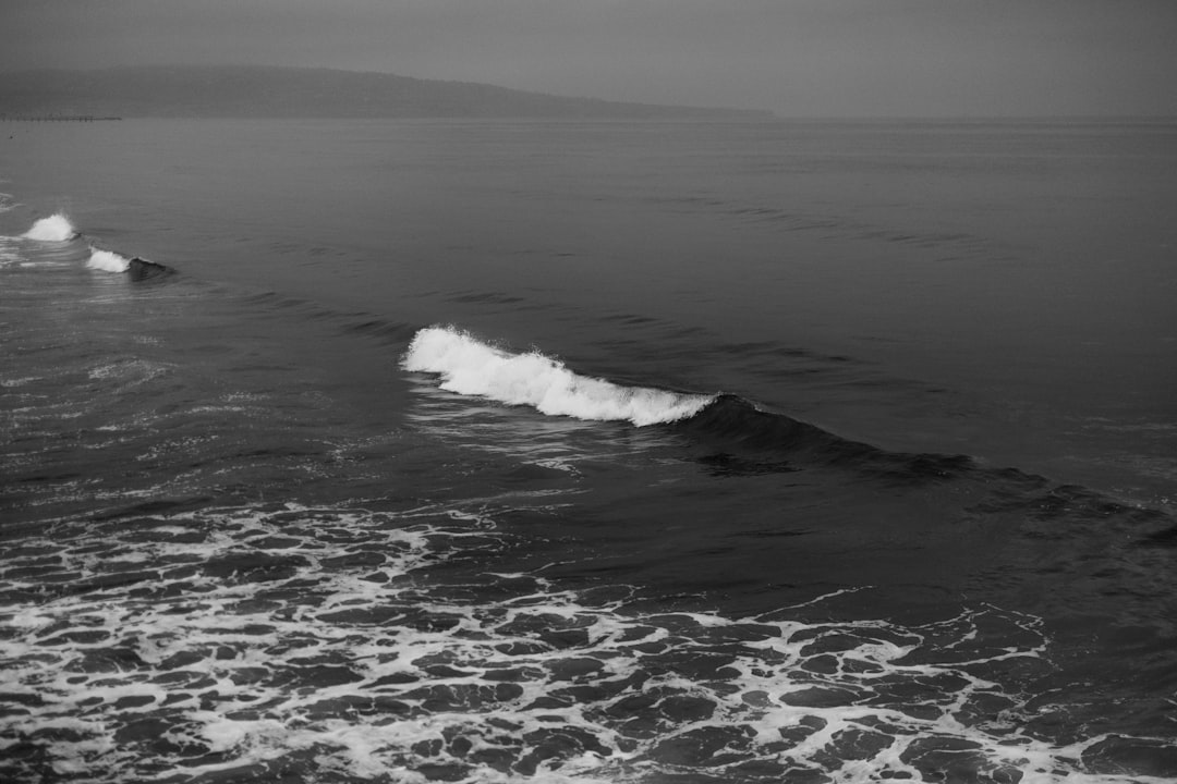 grayscale photo of ocean waves