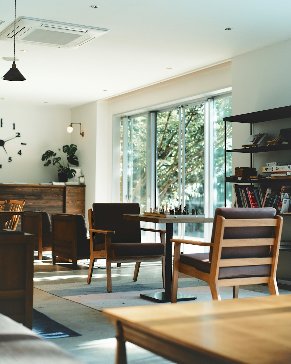 brown wooden table and chairs