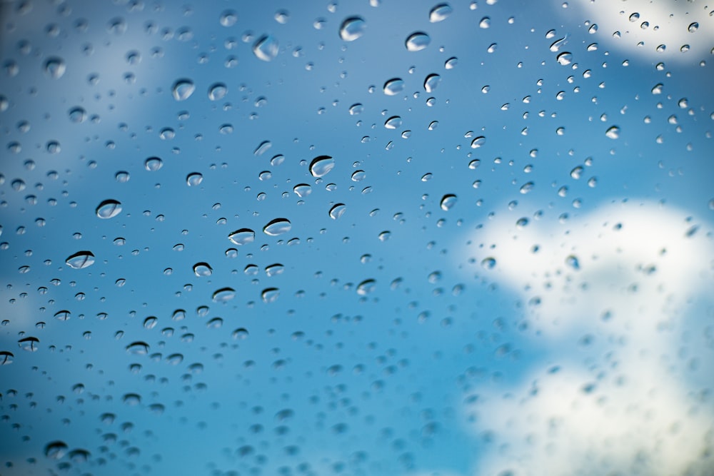 gouttelettes d’eau sur panneau de verre