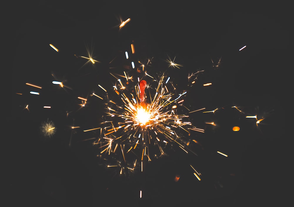 yellow and red fireworks during nighttime