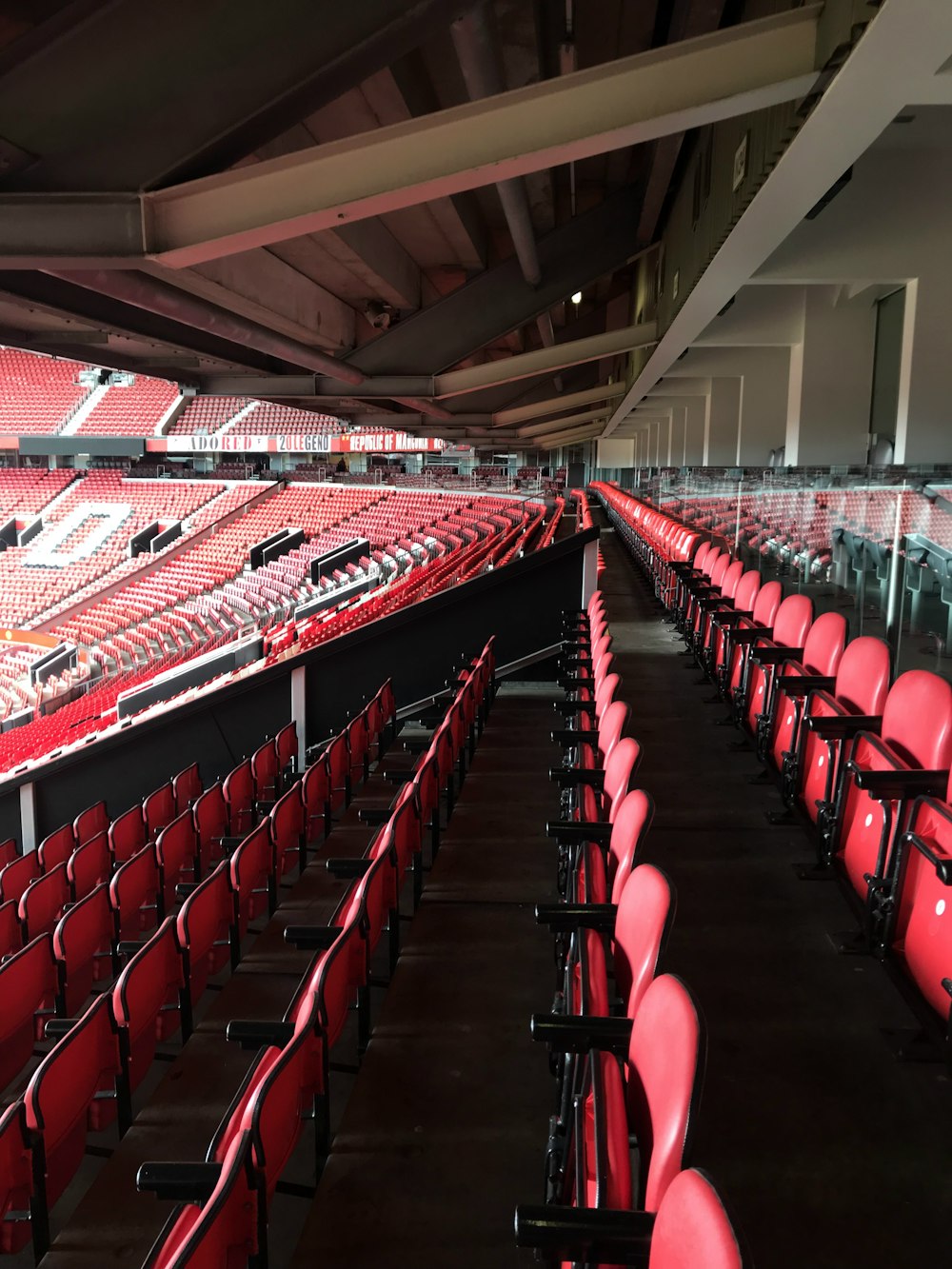 red and black chairs inside stadium