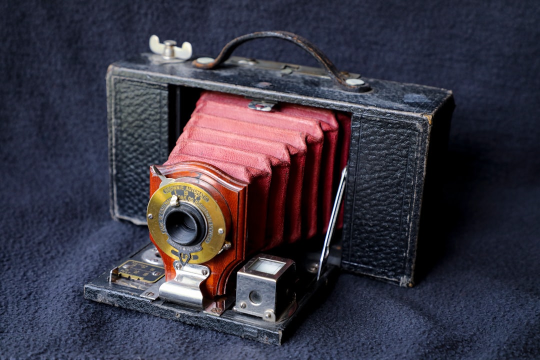 black and brown vintage camera