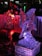 A close-up of beautifully crafted ice sculptures at an outdoor event.