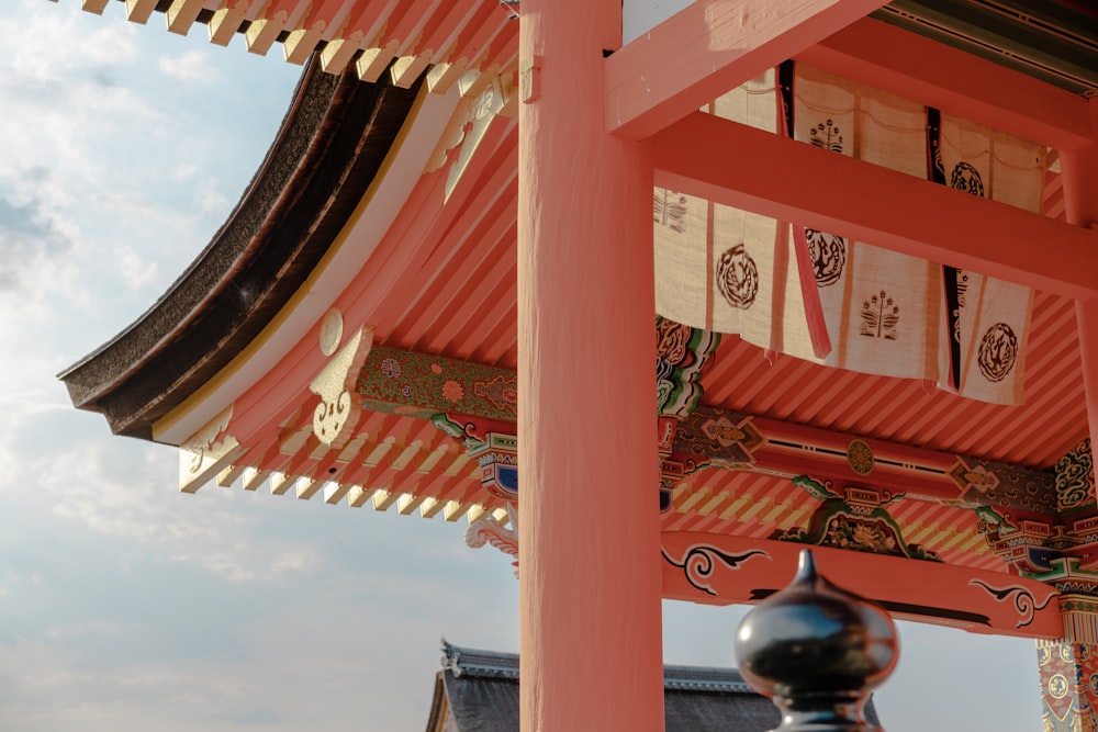 red and brown wooden roof