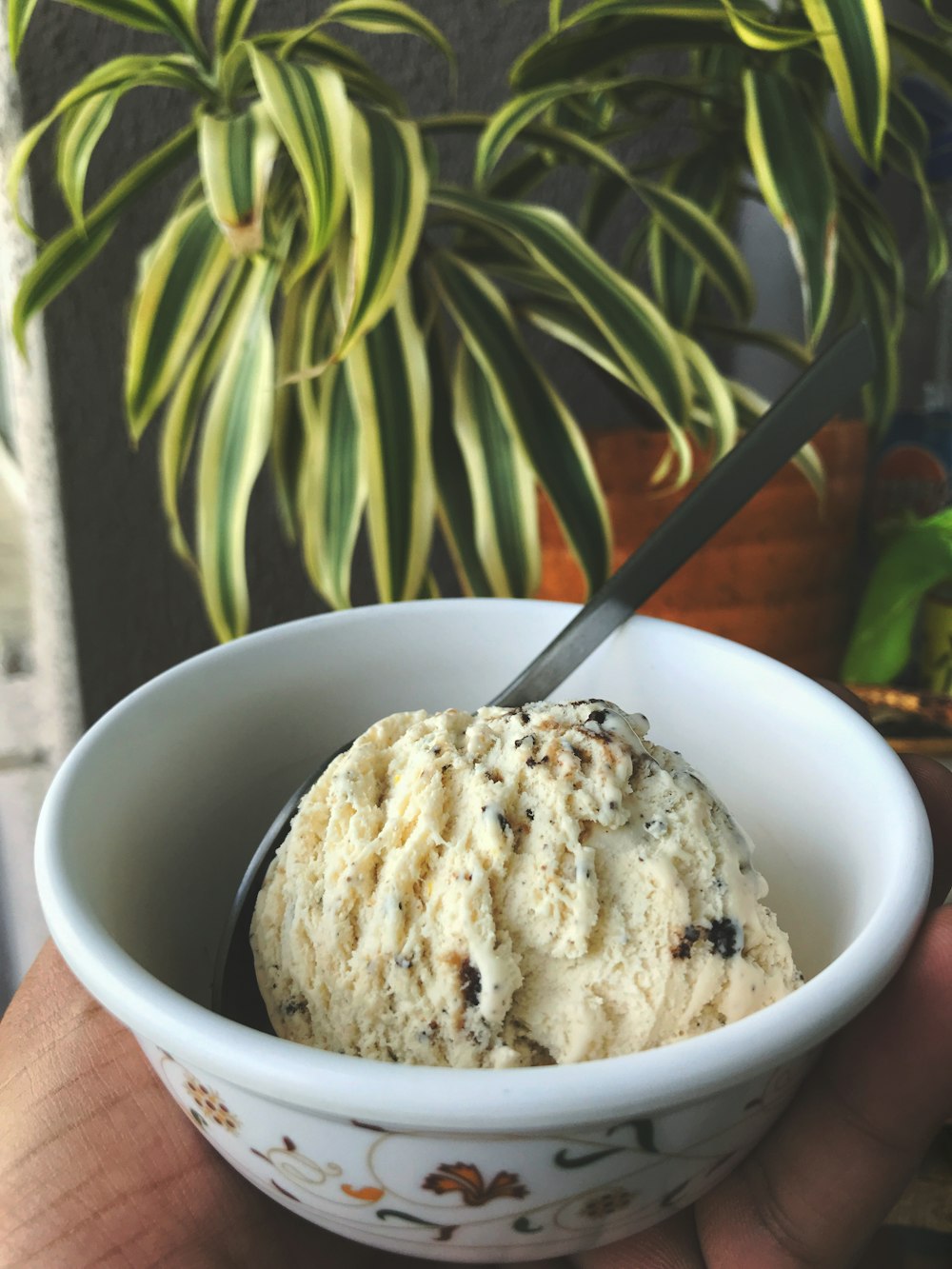 ice cream in white ceramic bowl