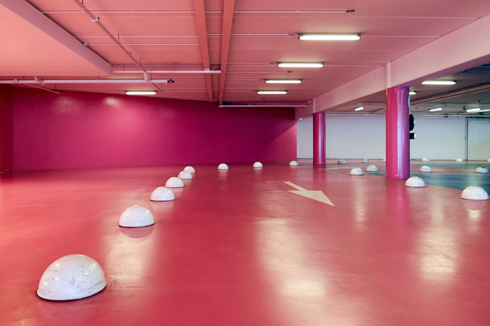 red and white floor tiles