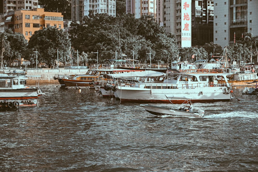 people riding on white boat on river during daytime