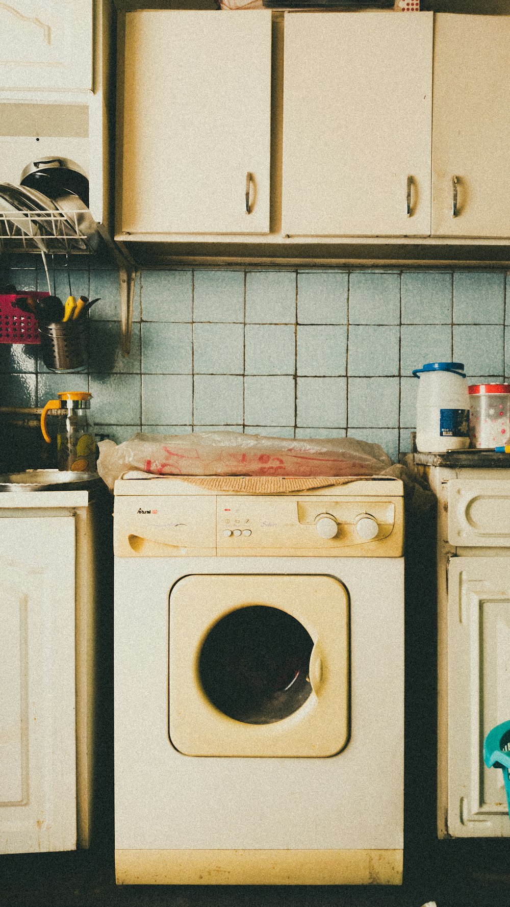 white front load washing machine