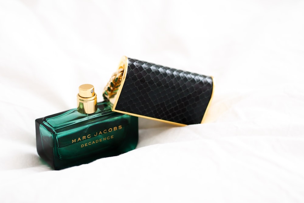 black and gold perfume bottle