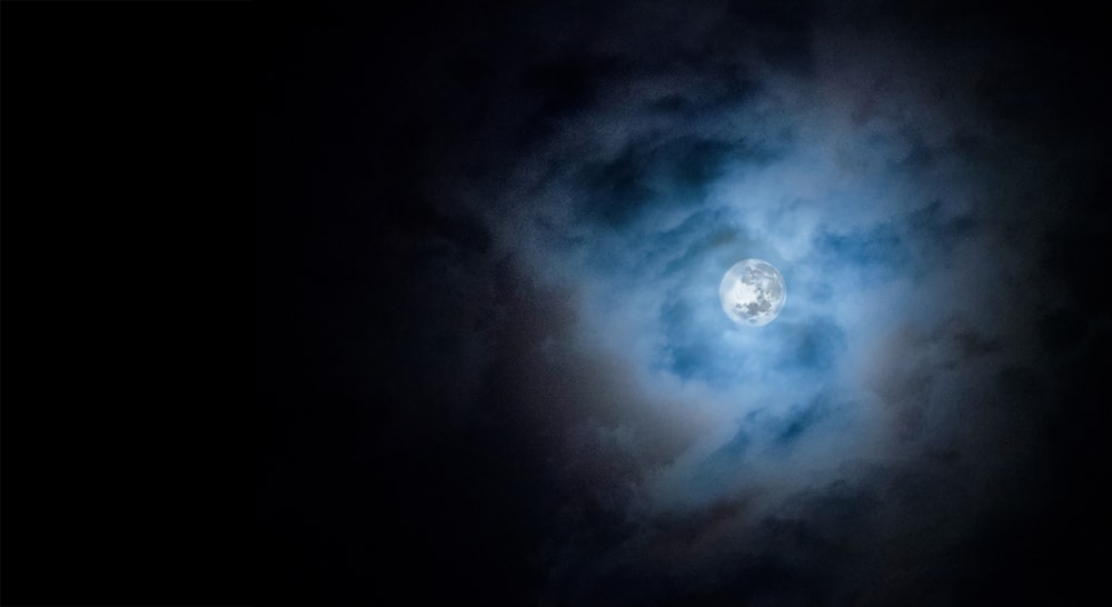 full moon covered by clouds