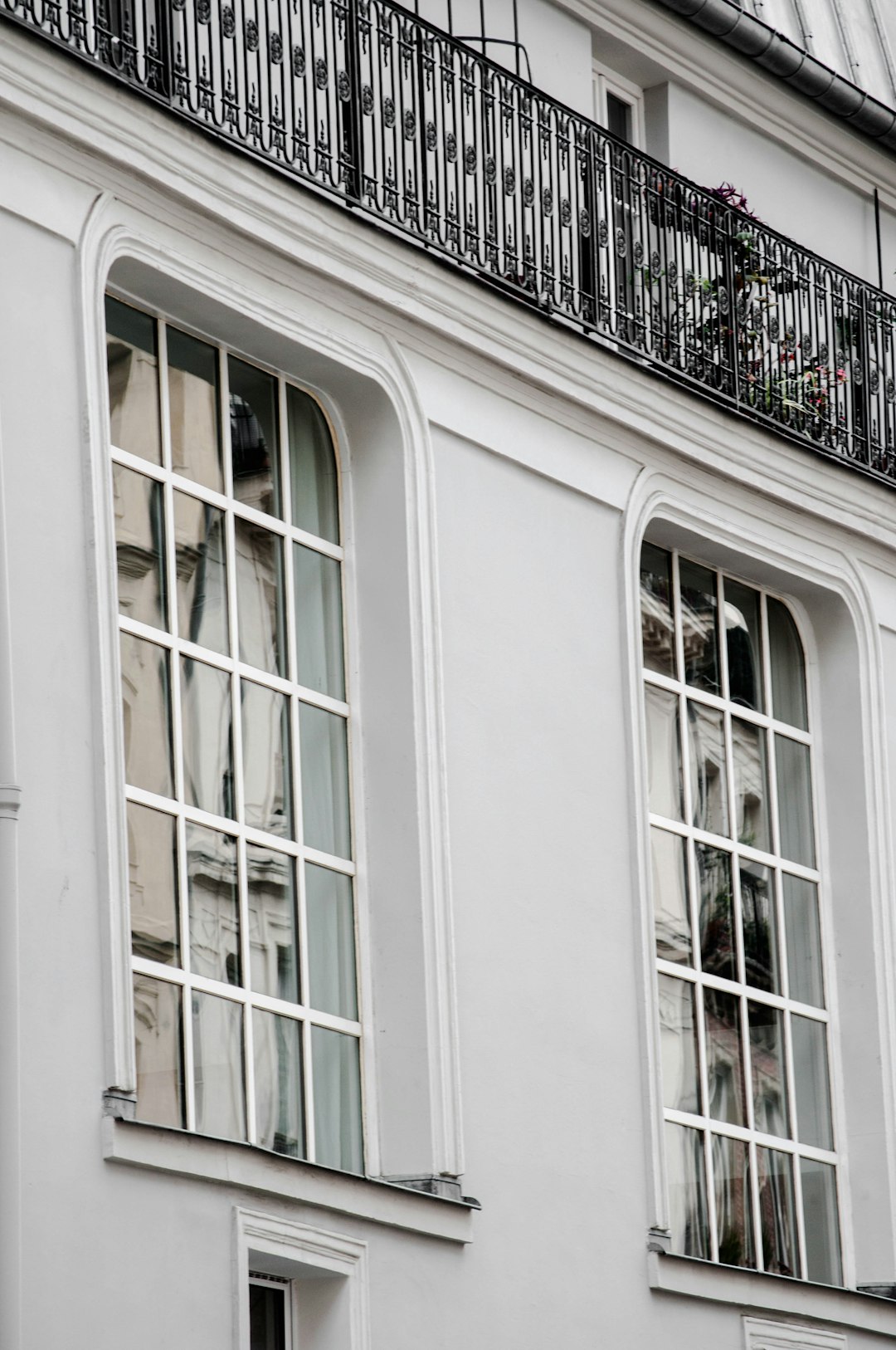 white wooden framed glass window