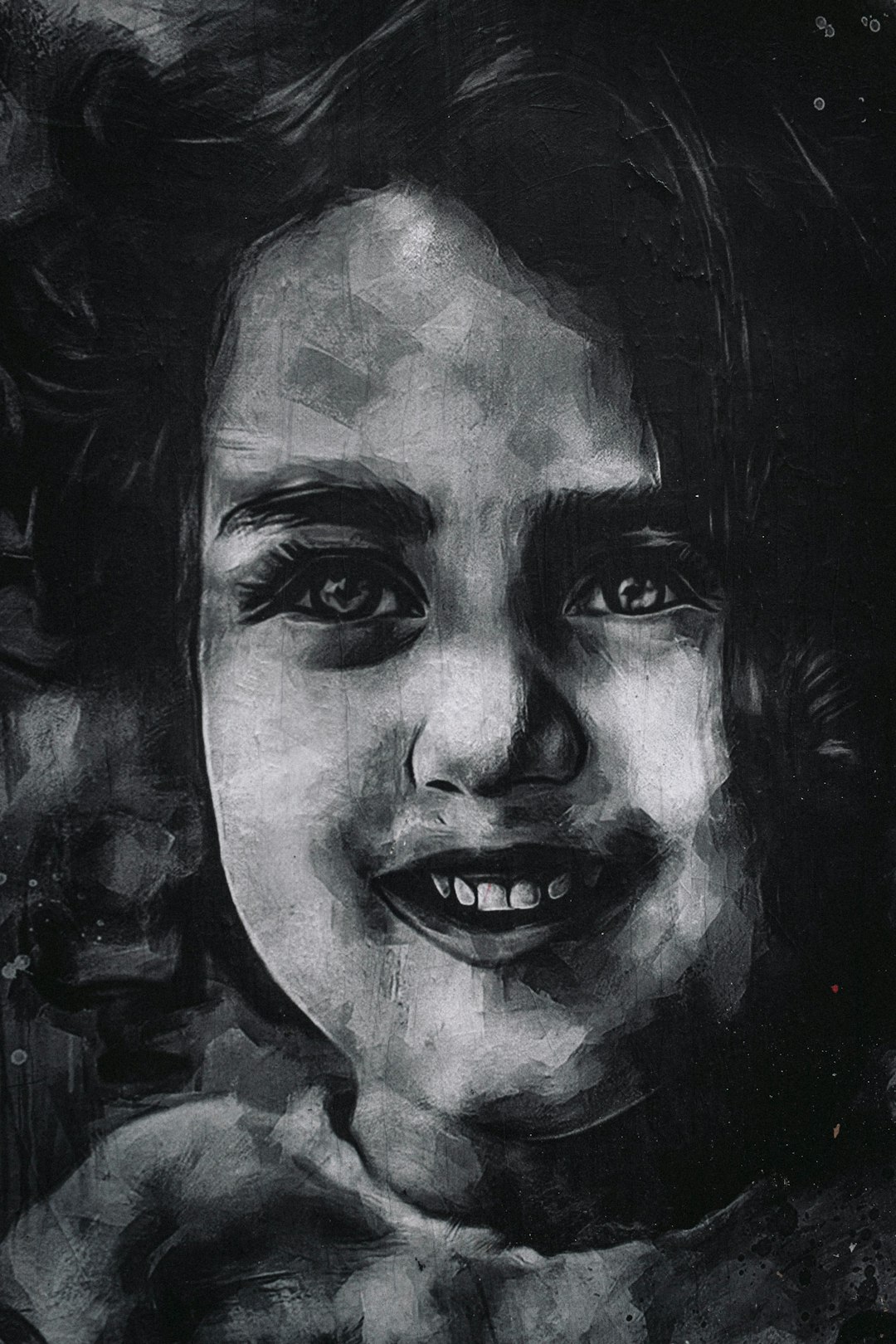 black and white sketch of woman