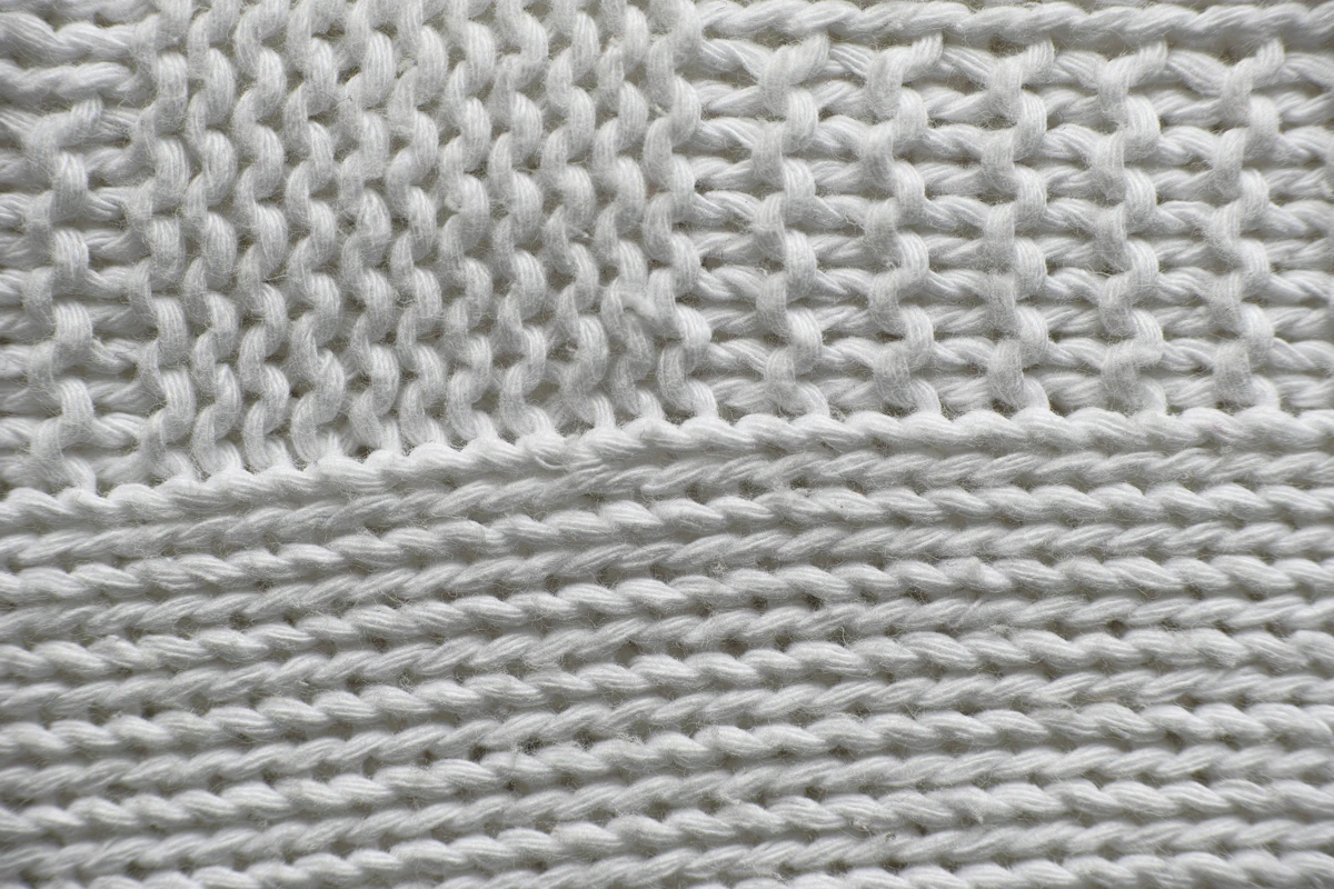 The Quiet Sweater — Merino gauge, close up