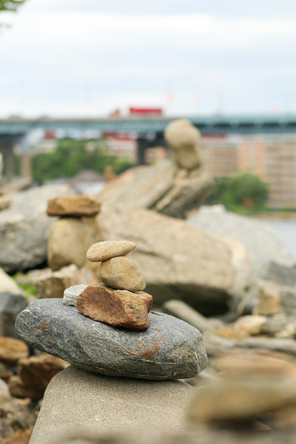 brown and gray stone fragment