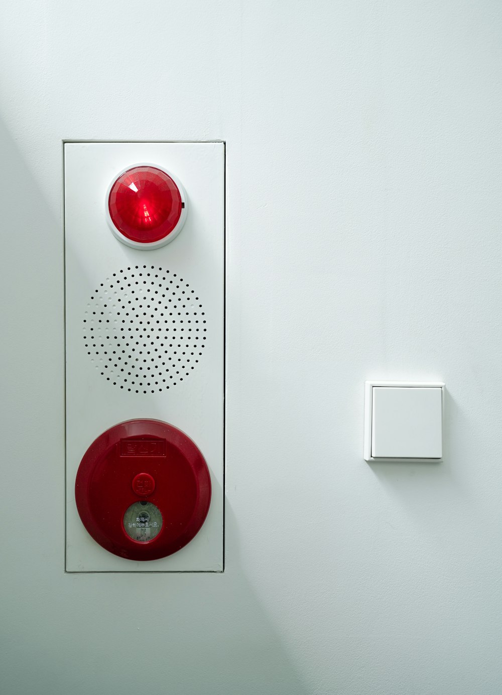 white and red light switch