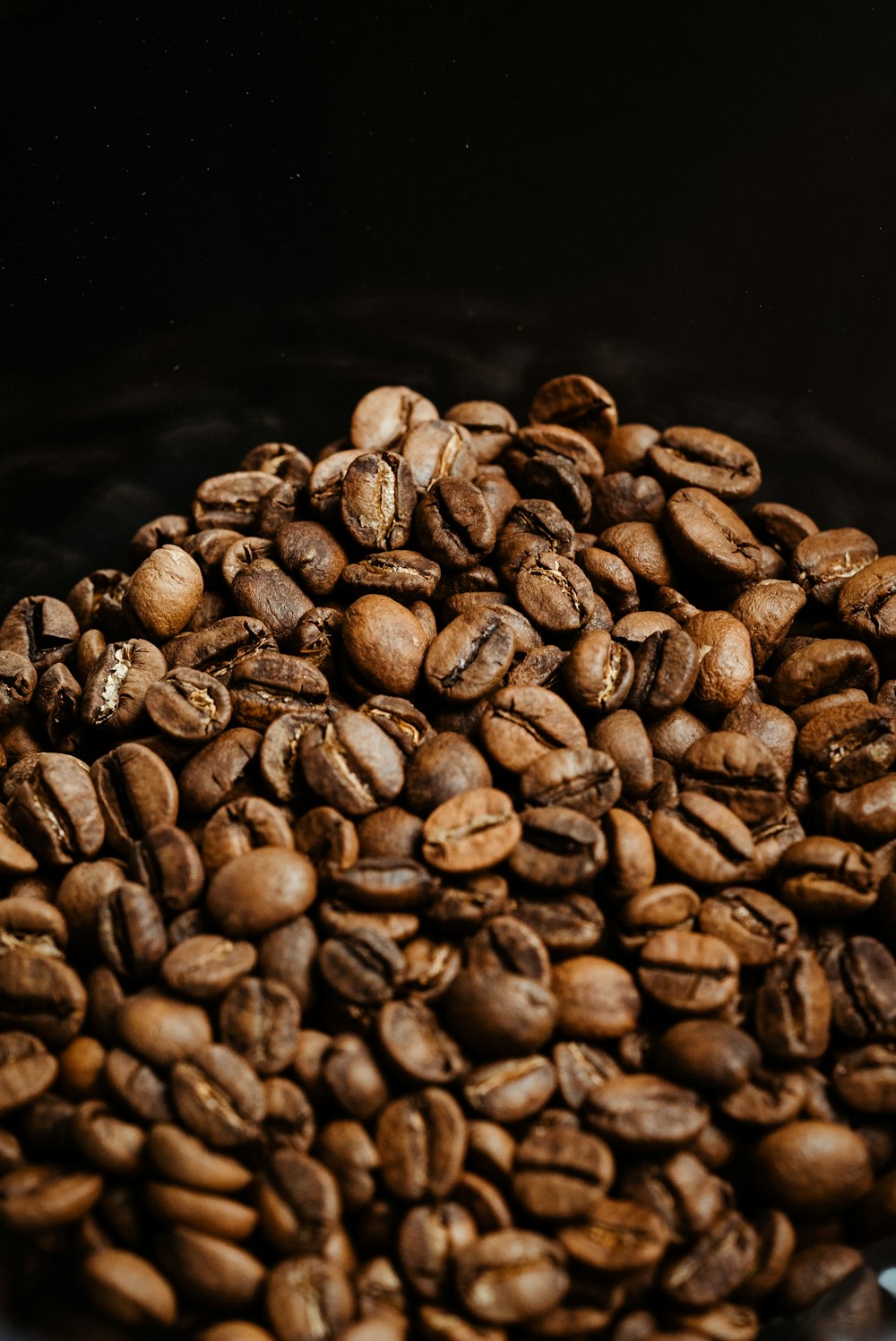 coffee beans on black ceramic bowl