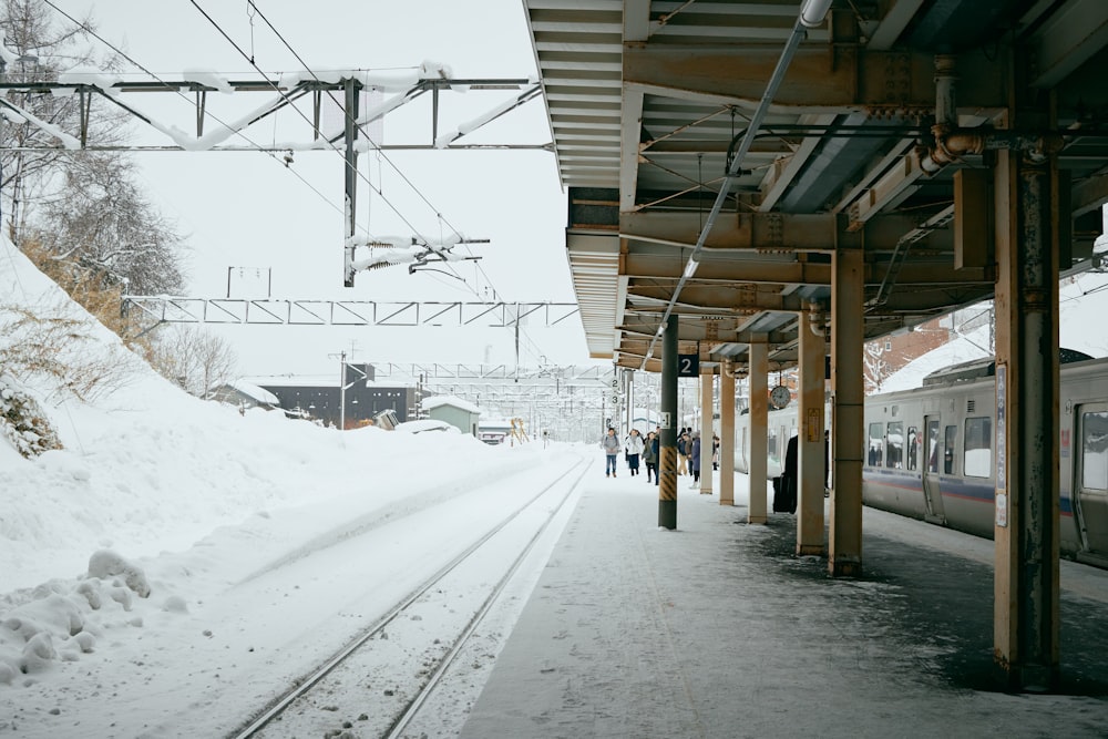 brown wooden post on snow covered ground during daytime