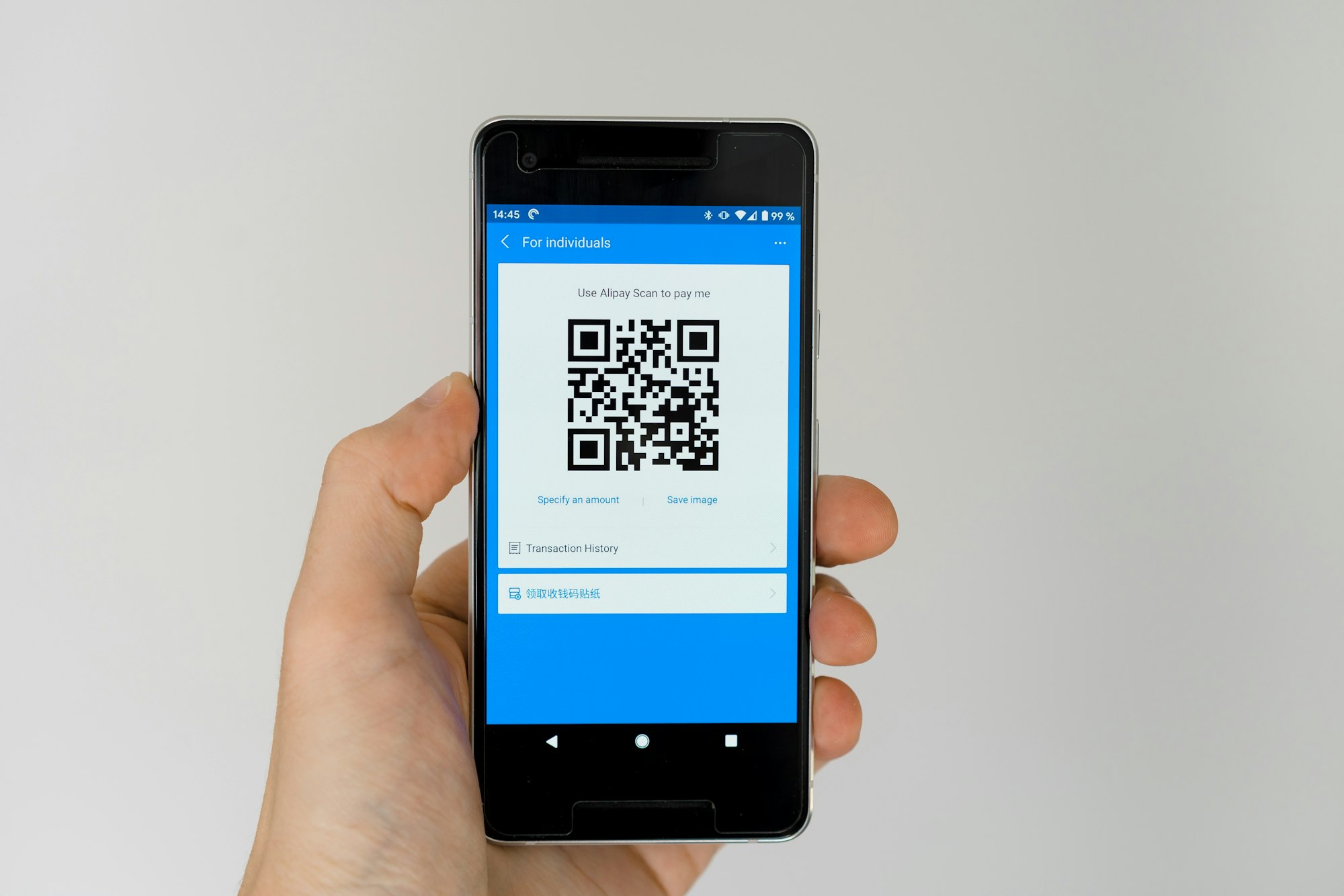 QR payment with Alipay