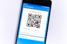 black samsung android smartphone with qr code