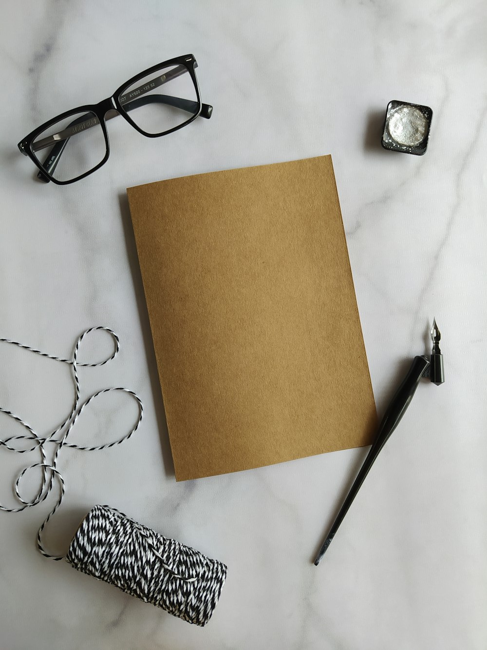 brown paper on white table