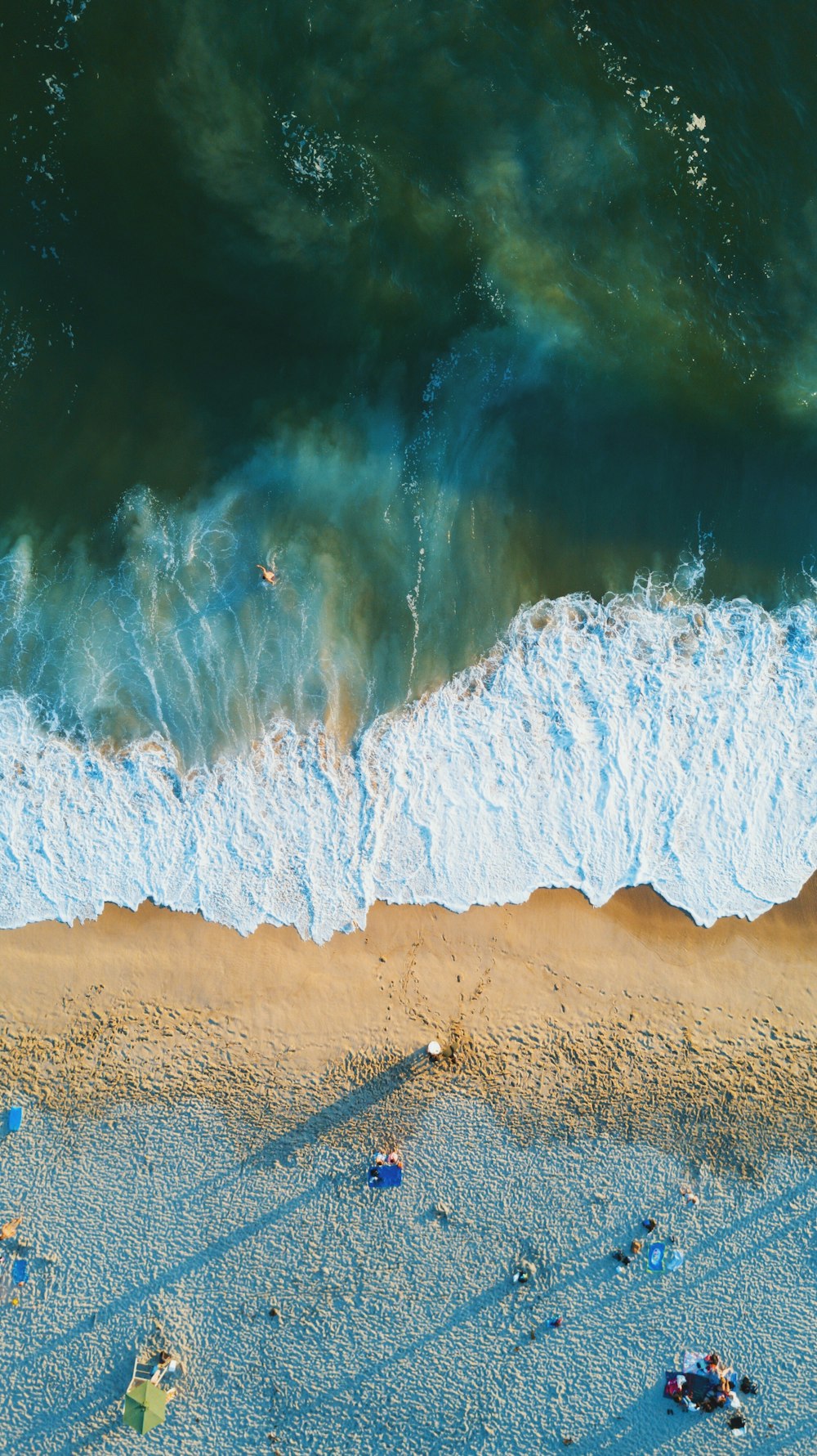 aerial view of ocean waves