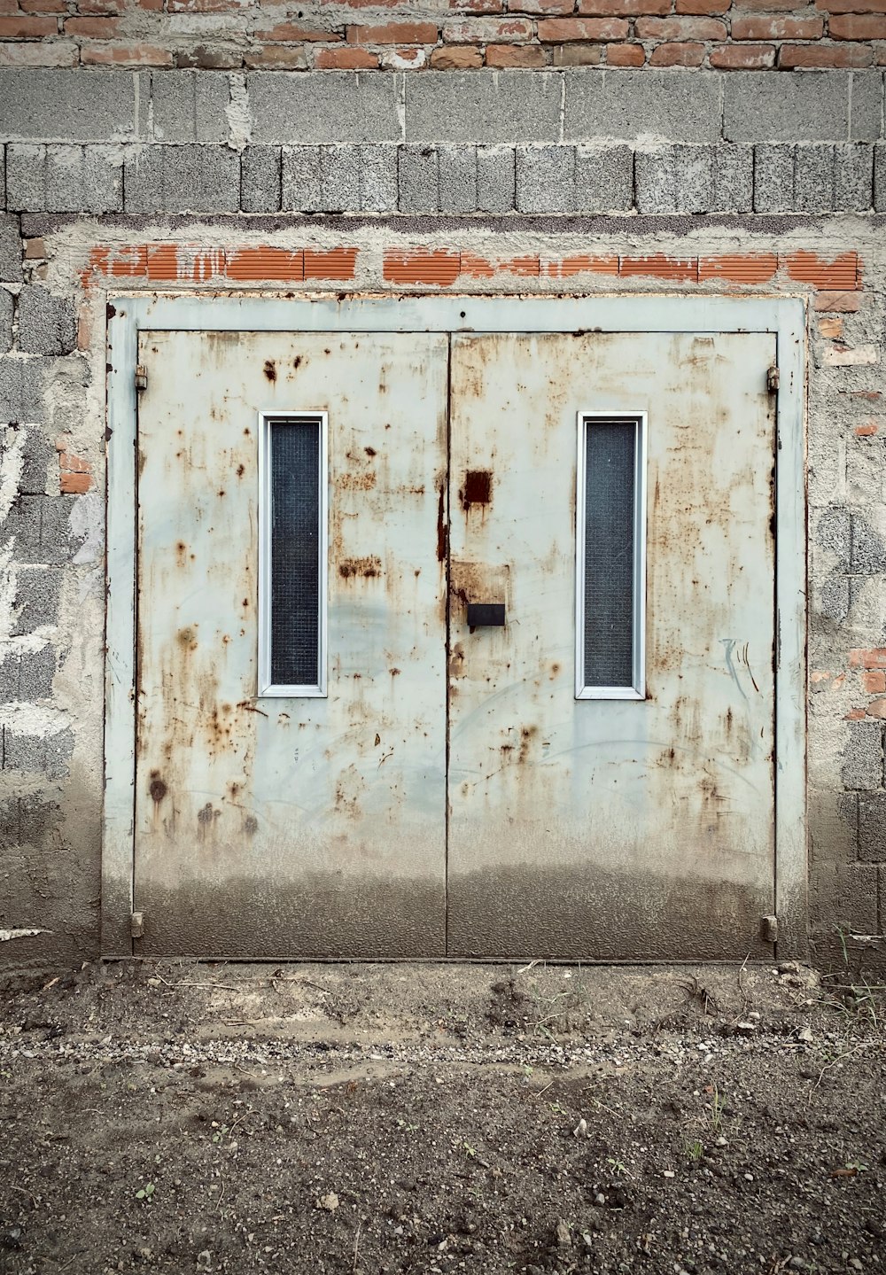 white and red concrete brick wall