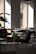 Elegant wooden and metal furniture set placed in a sunlit modern living room.