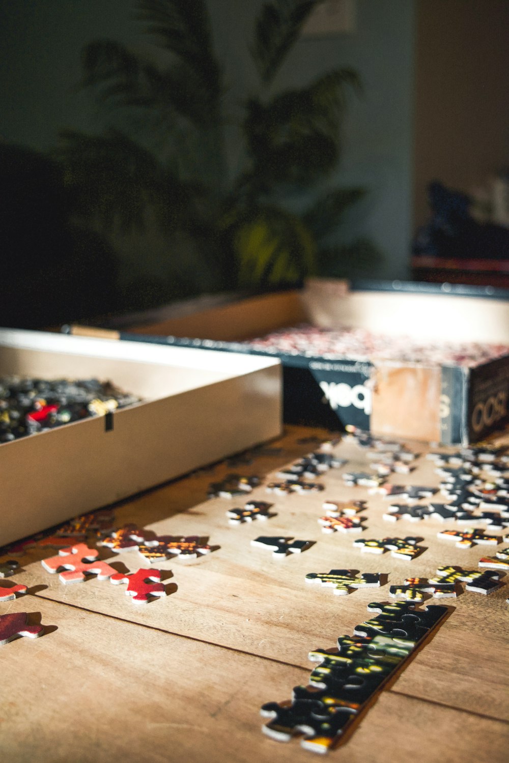 white and brown jigsaw puzzle