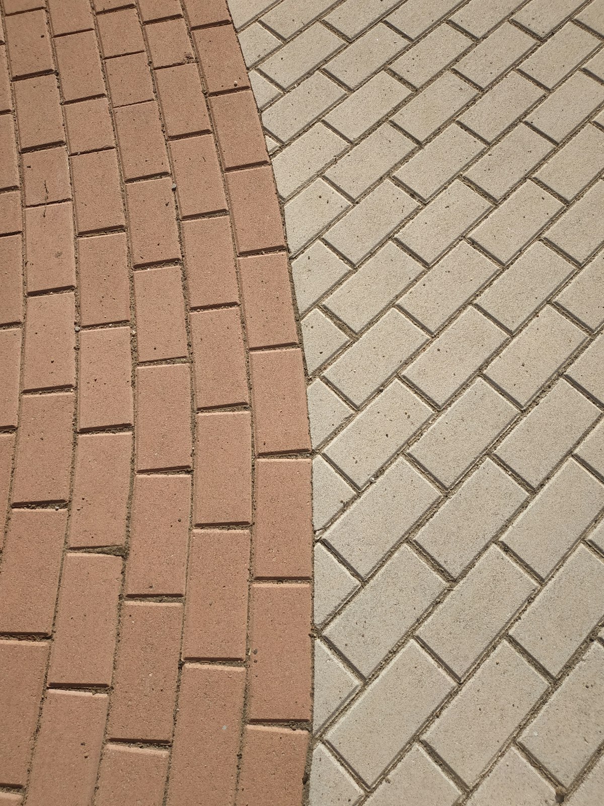 Brown and grey brick pavement