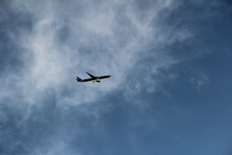 A sleek Somalia Air Airbus soaring above clouds with a clear blue sky backdrop.