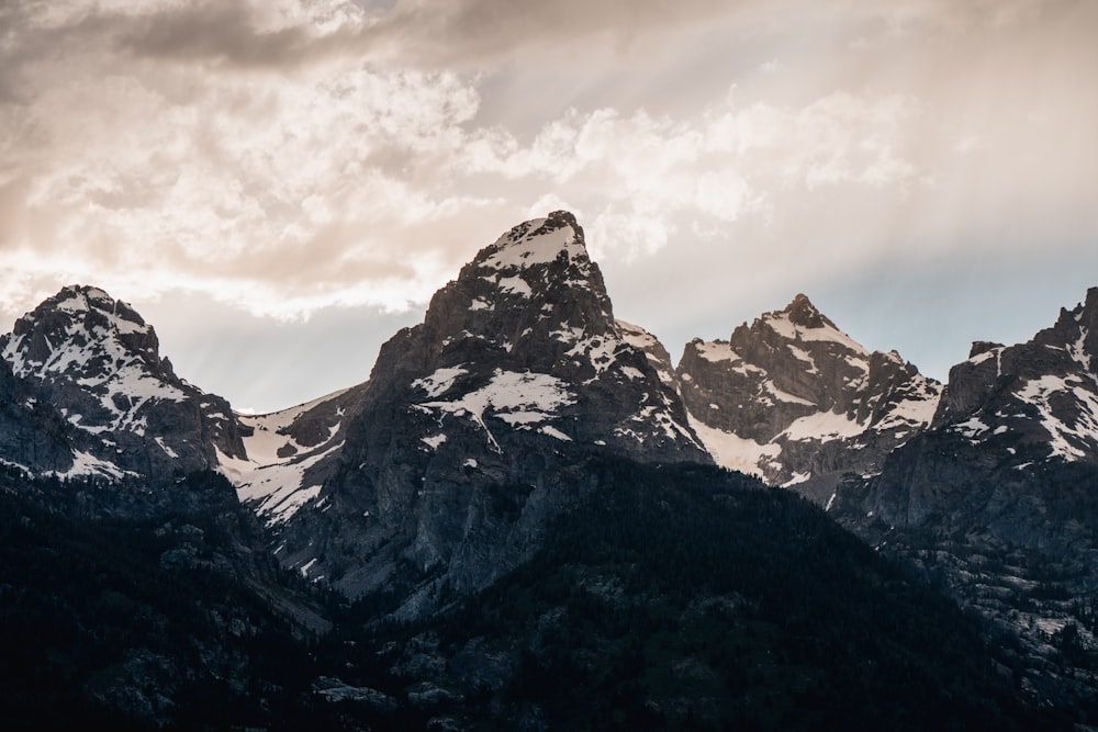 snow covered mountain under cloudy sky during daytime