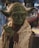 person in brown and green mask