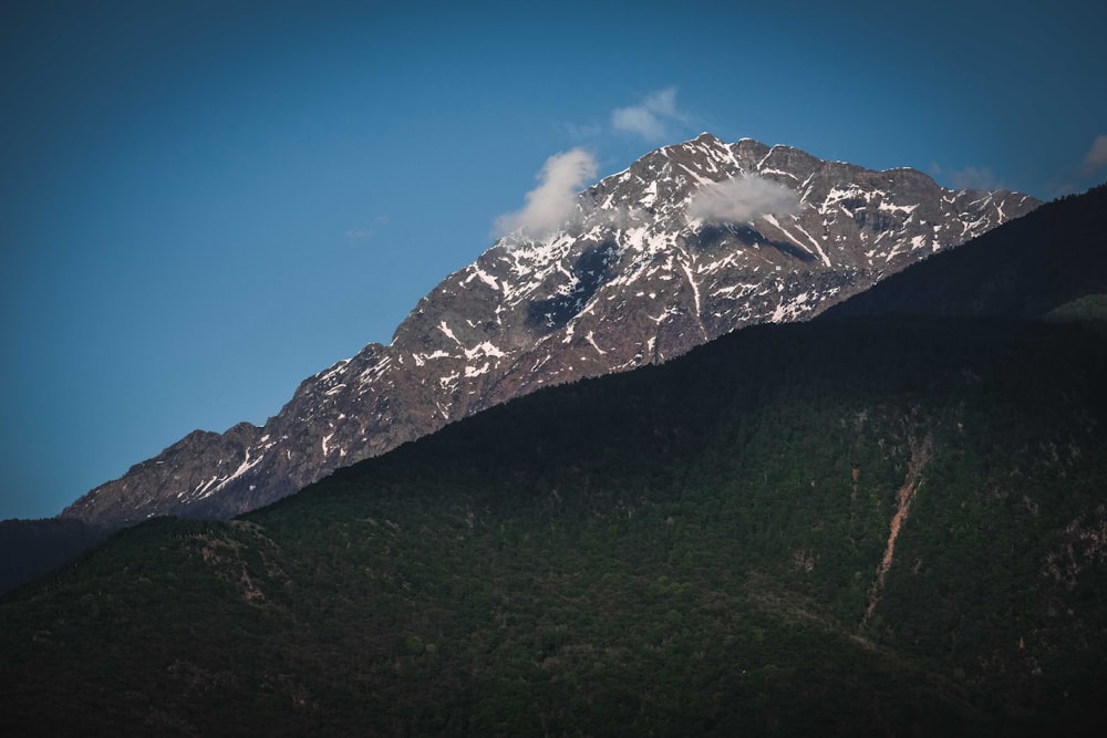 snow covered mountain under blue sky during daytime