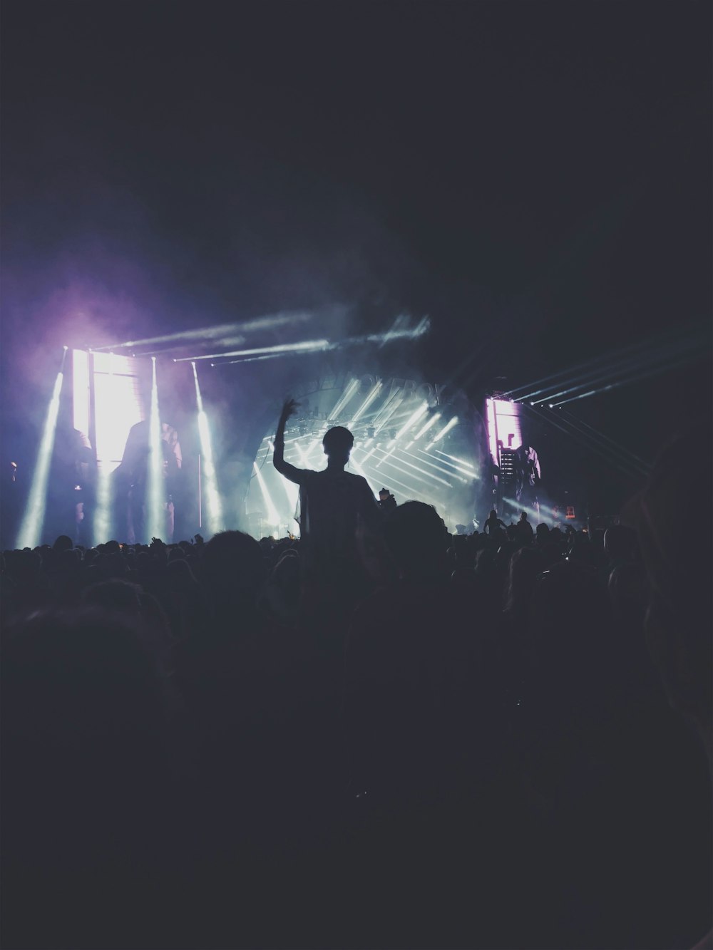 silhouette of people on concert