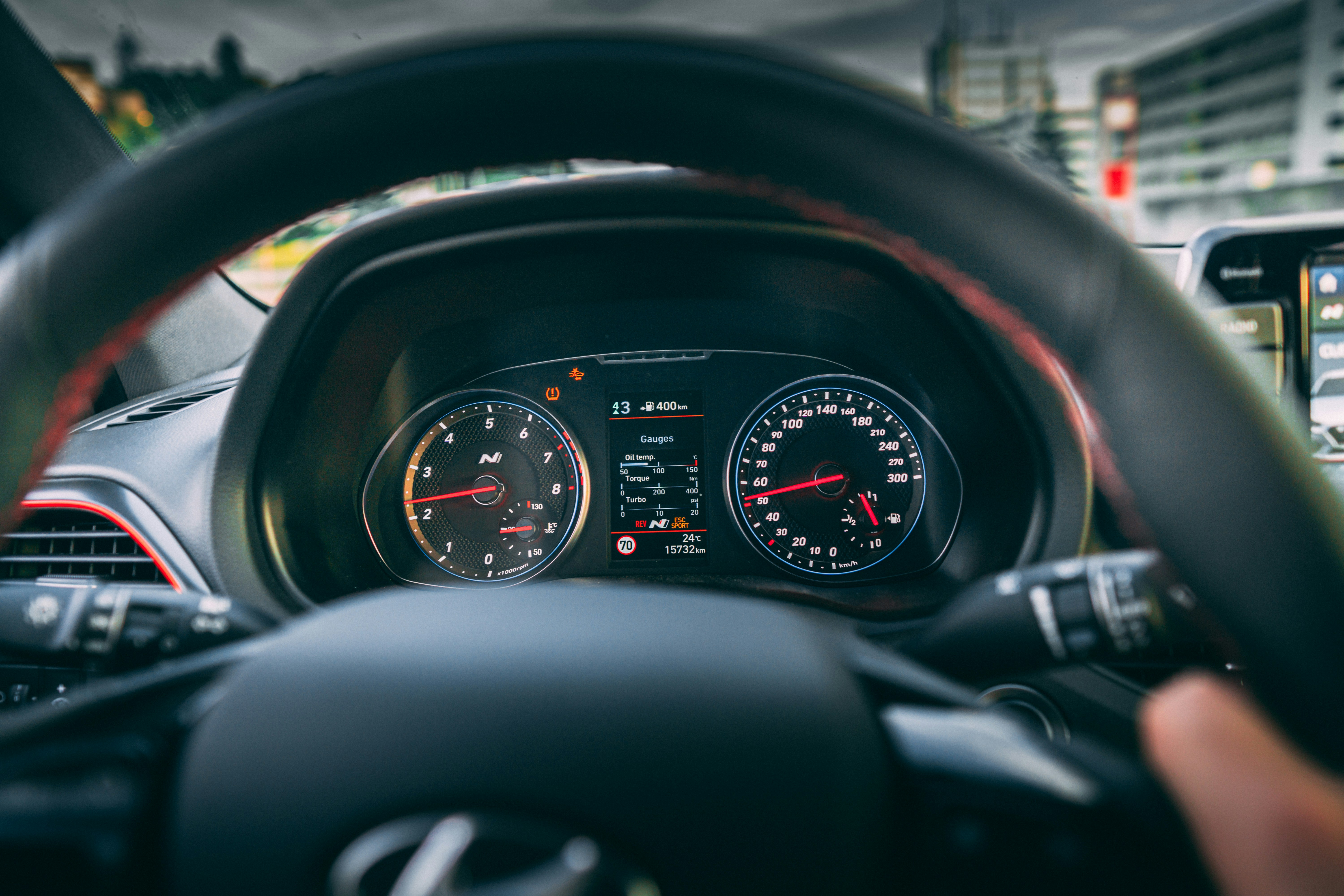 black car instrument panel cluster