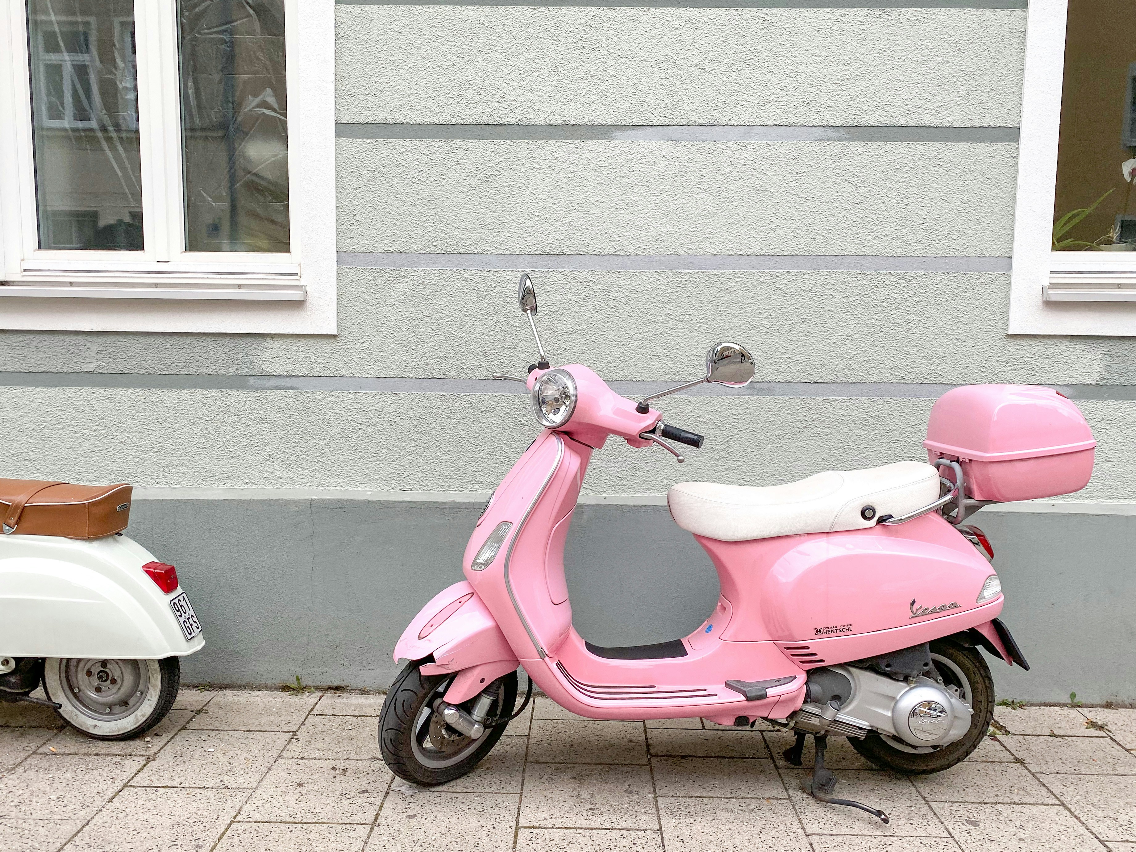 pink and white scooter